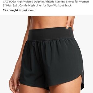 CRZ YOGA High Waisted Dolphin Black Athletic Shorts | Size S 4/6